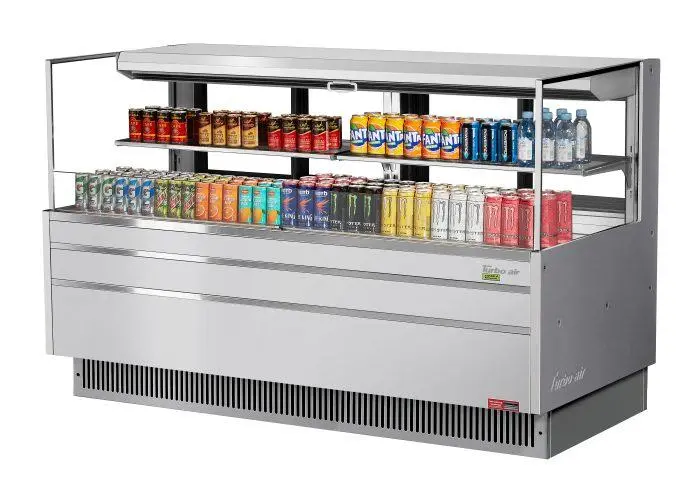 Turbo Air Tom-72L-Ufd-S-2S-N 70.75" Low-Profile Refrigerated Case With Rear Sliding Door & One Shelf – European Style 1
