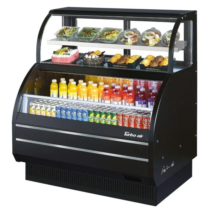 Turbo Air Tom-W-50Sb-N 50-Inch Refrigerated Top-Mount Combo Unit In Black 1