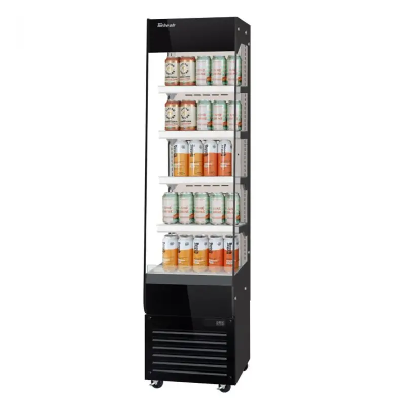 Turbo Air Tom20-75N-B 19.6-In Vertical Open-Air Cooler With Five Adjustable Shelves, 115V 1