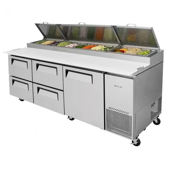 Turbo Air Tpr-93Sd-D4-N Commercial Four-Deck Pizza Prep Table 1