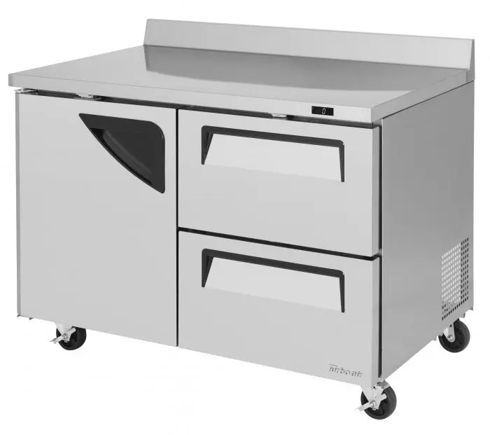 Turbo Air Twf-48Sd-D2-N 48-Inch Stainless Steel Worktop Freezer With 1 Solid Door And 2 Drawers 1