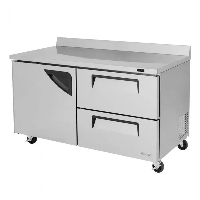 Turbo Air Twr-60Sd-D2-N 60-Inch Stainless Steel Worktop Refrigerator With 1 Solid Door And 2 Drawers 1