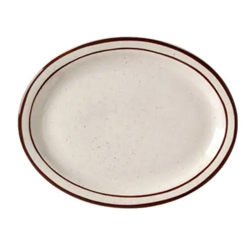 Vertex Crv-12 Caravan Oval Platter – 9.5" Brown Speckled Serving Dish (Pack Of 6) 1