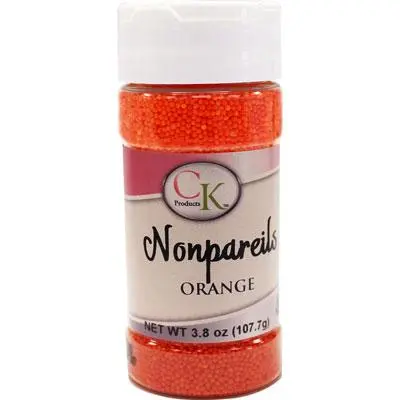 Vibrant Orange Nonpareils – 3.8 Oz 1