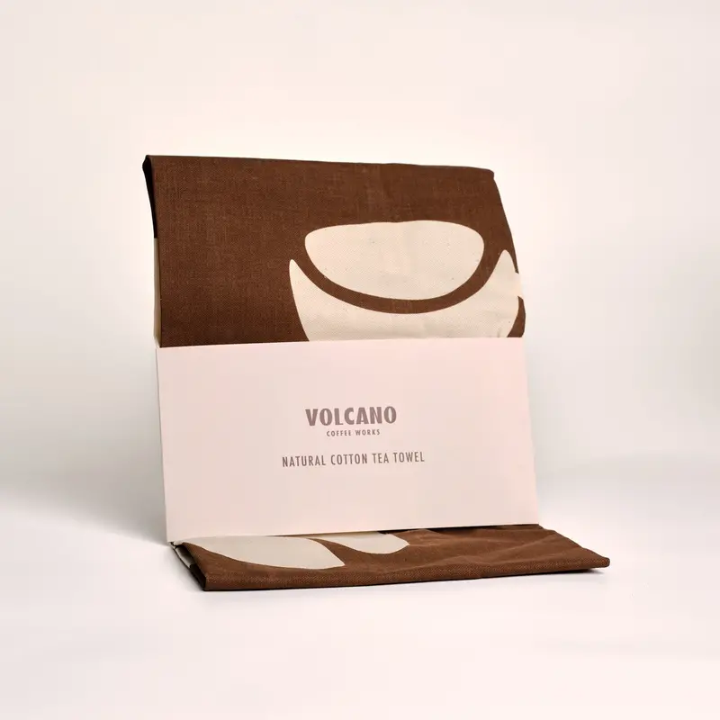 Volcano Cream-Colored Linen Tea Towel 1