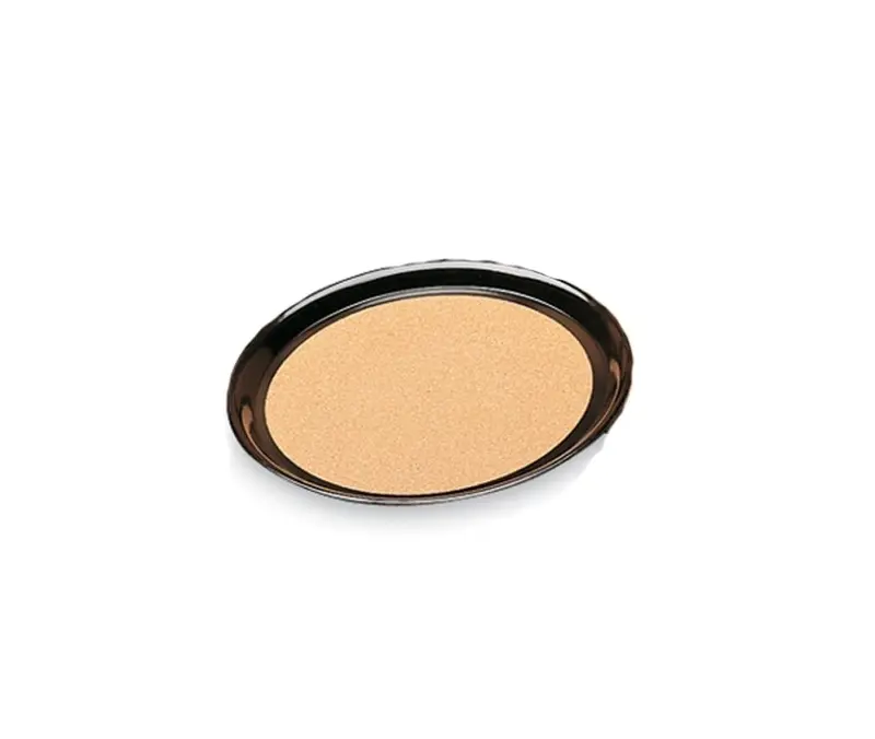 Vollrath 14" Cork-Lined Round Serving Tray – Brown Finish 1
