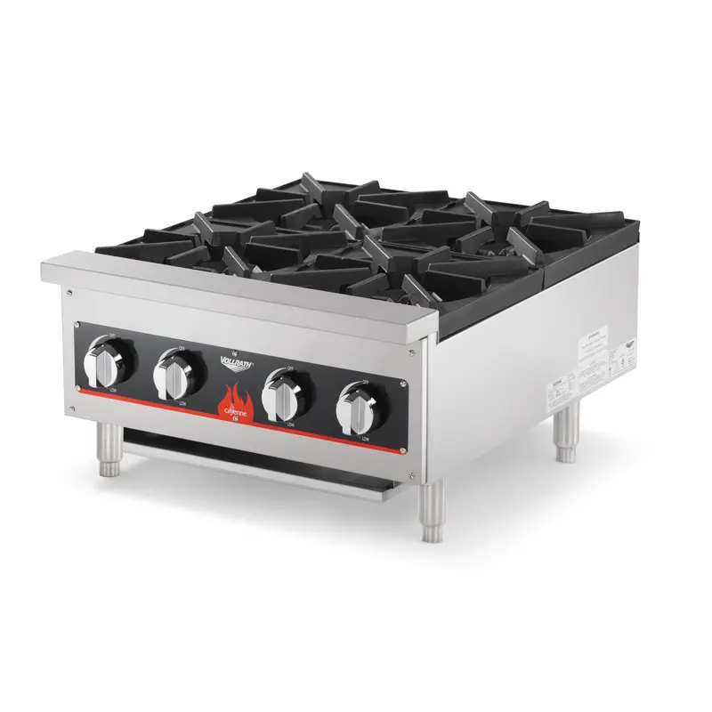 Vollrath Cayenne 24" Gas Hot Plate – 4-Burner Countertop Unit (Natural Gas) 1