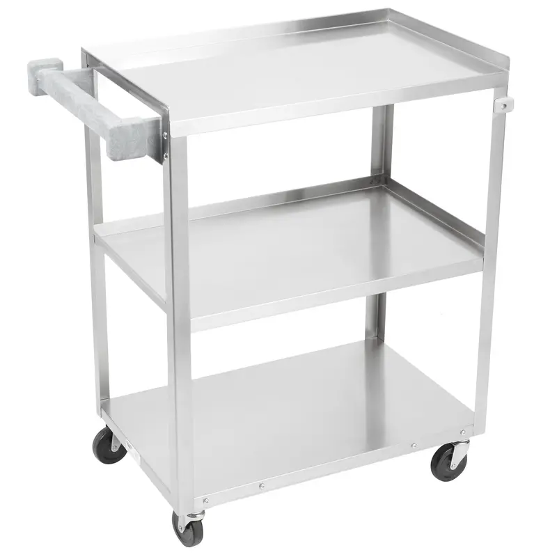 Vollrath Compact 3-Shelf Stainless Utility Cart – Space-Saving Design, 300 Lb 1
