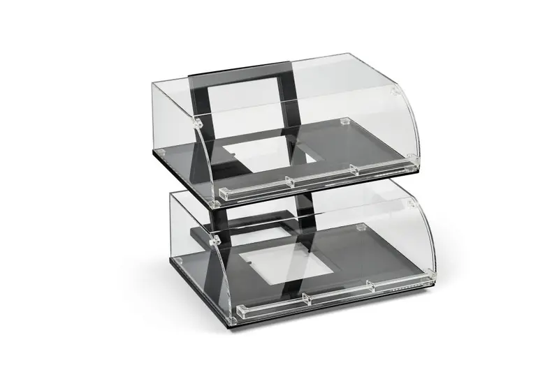 Vollrath Countertop Display Case Set – Two Angled Nose Cases 1