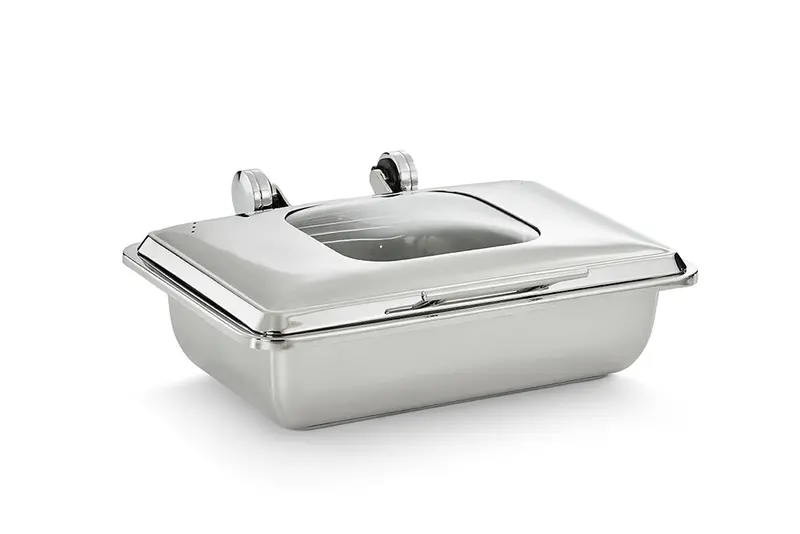 Vollrath Mirage Full-Size Induction Chafer – Stainless Steel Food Pan With Tempered Glass Lid 1