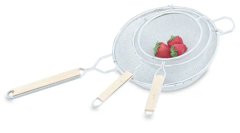 Vollrath Single Medium-Mesh Strainer – Wood Handle For General Straining 1
