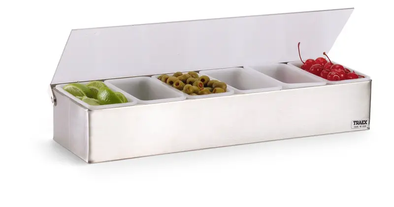Vollrath Stainless Steel 6-Compartment Condiment Server For Buffet Lines 1