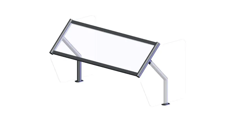 Vollrath Traditional Breath Guard – 60.25", Aluminum Frame With Tempered Glass 1