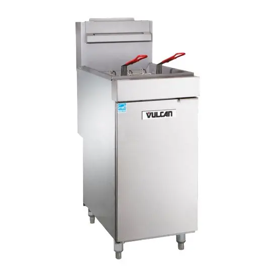 Vulcan 1Veg35M Natural Gas Floor Fryer – 35–40 Lb. Oil Capacity, Commercial Grade 1