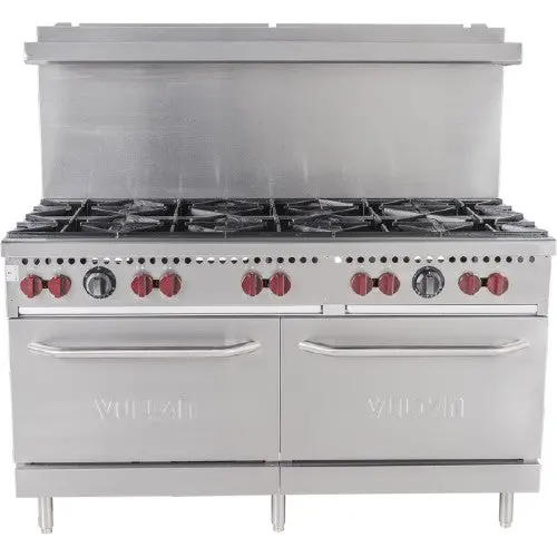 Vulcan Sx6010B Sx Series Gas Range – 60 Inch, 10 Burners + Dual 26 Inch Ovens 1
