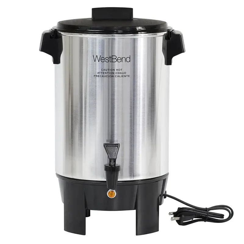 West Bend 30-Cup Polished Aluminum Coffee Urn – High-Capacity Serving Unit 1