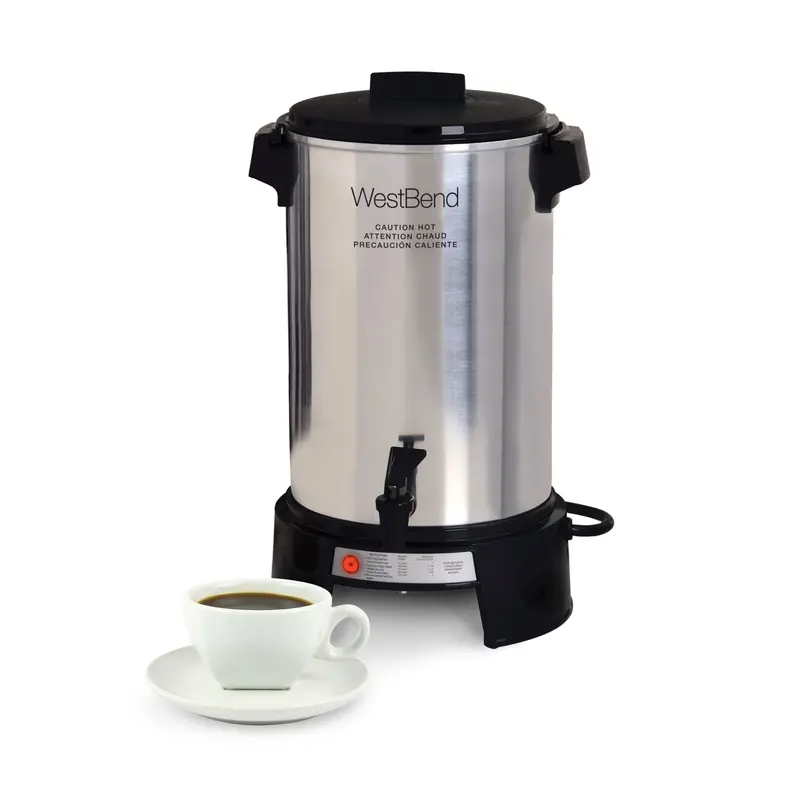 West Bend 36-Cup Aluminum Coffee Urn – Durable Hot Beverage Dispenser 1