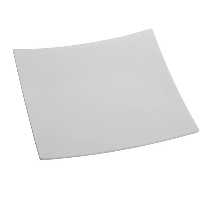 White Concave Square Melamine Platter – 16" Contemporary Serving Dish 1