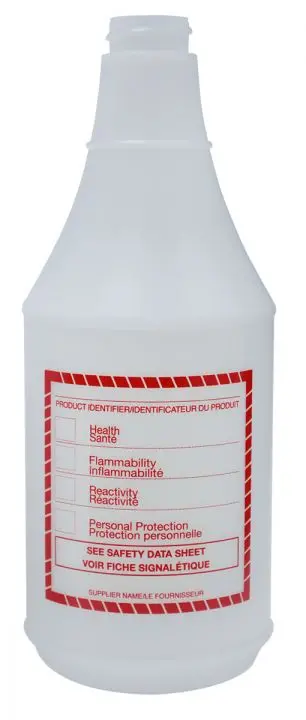 Whmis-Compliant 24 Oz Red-Lettered Spray Bottle – Plastic By Advantage 1