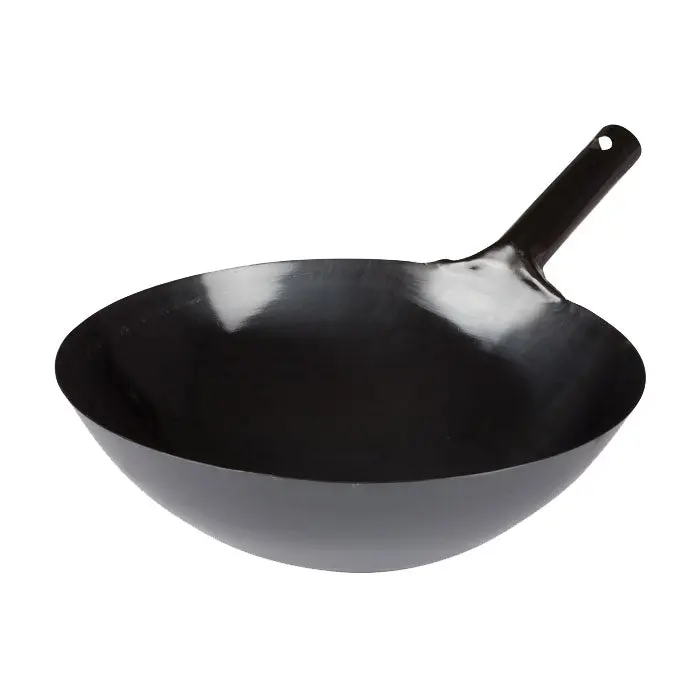 Winco 14-Inch Carbon Steel Wok With Handle – Black Finish 1