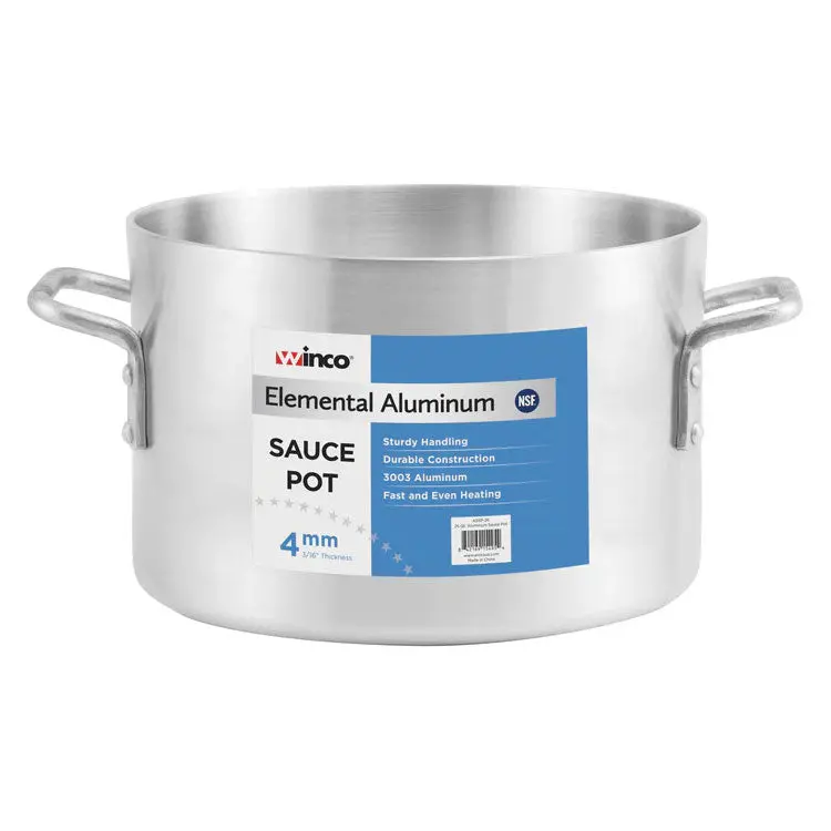 Winco Assp-40 40-Quart Elemental Sauce Pot With Helper Handle 1