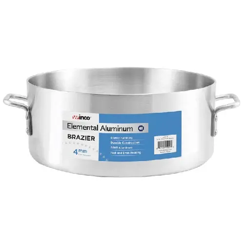 Winco Elemental Aluminum Brazier – 28-Quart Heavy-Duty Cooking Vessel 1