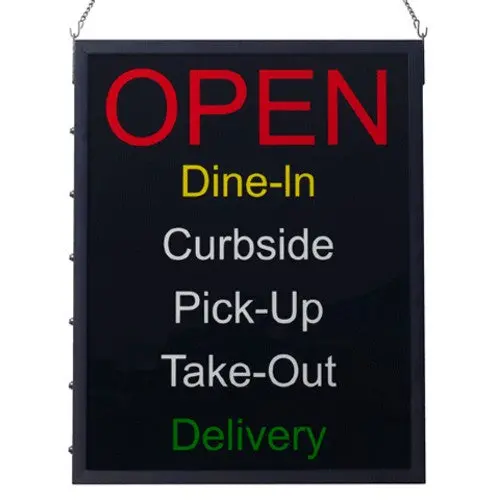 Winco Led-20 Programmable Open Sign – 24" X 19", 6 Message Display 1