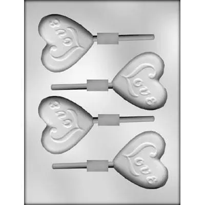 ‘With Love’ Heart Sucker Chocolate Mold (Model 90-1238) 1