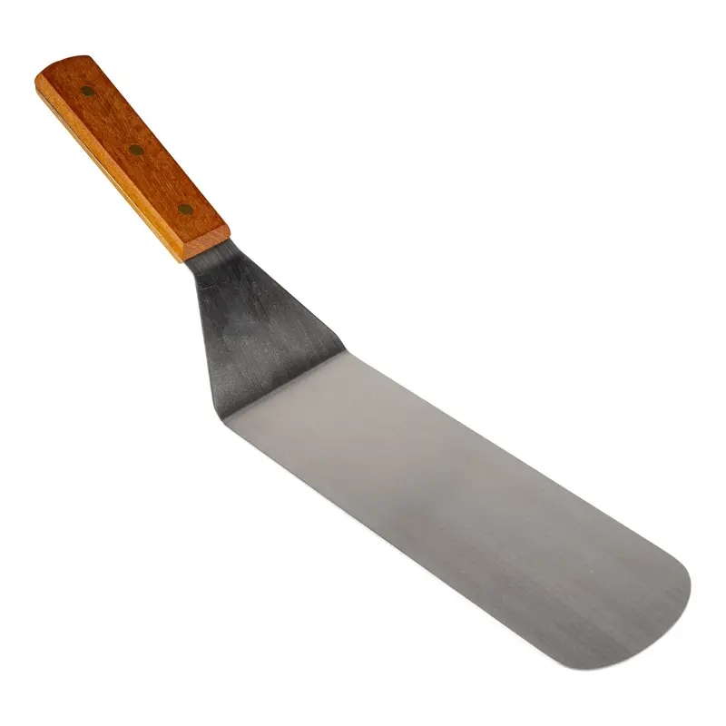 Wood-Handled Hamburger Turner – 7.75" X 3" Blade 1