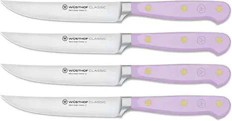 Wüsthof Classic Purple Yam 4-Piece Steak Knife Set – Balanced & Sharp 1