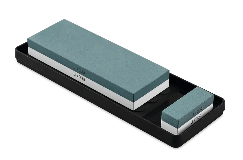 Wüsthof Dual-Grit Whetstone (J1000/J4000) With Non-Slip Holder 1