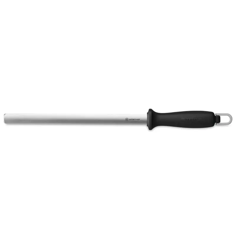 Wüsthof Oval Diamond-Grit Sharpening Steel – 10", Black Handle 1