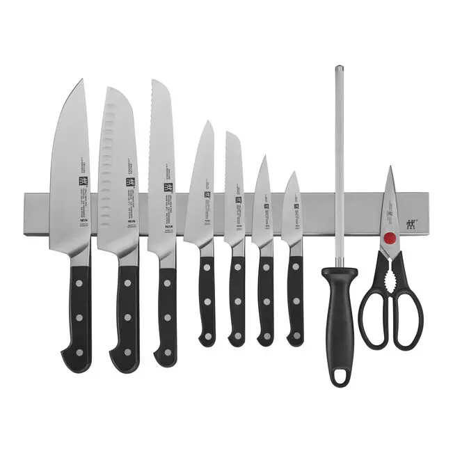 Zwilling Henckels Pro 10-Piece Knife Set With 17.5-Inch Stainless Steel Magnetic Bar 1