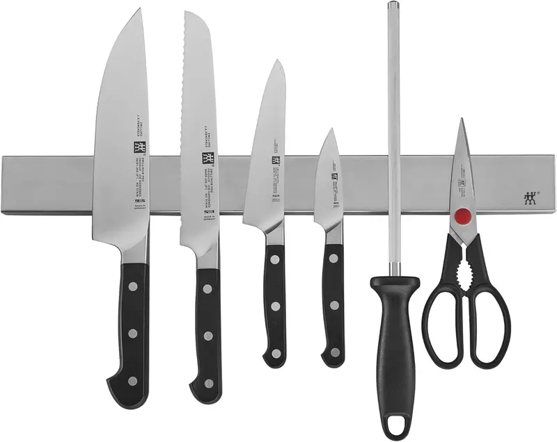 Zwilling Henckels Pro 7-Piece Knife Set With 17.5-Inch Stainless Steel Magnetic Knife Bar 1
