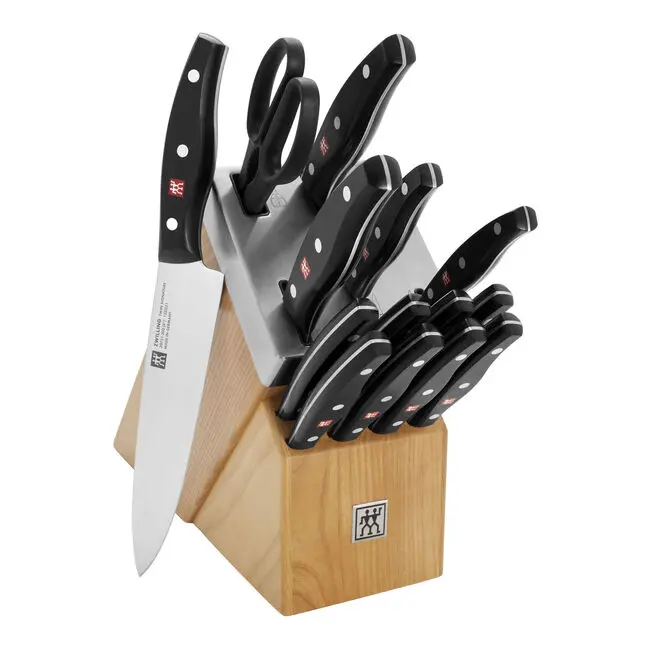 Zwilling Henckels Twin Signature 15-Piece Self-Sharpening Knife Block Set In Natural Ash 1