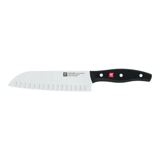 Zwilling J.A. Henckels Twin Signature 7-Inch Santoku Knife With Hollow Edge 1