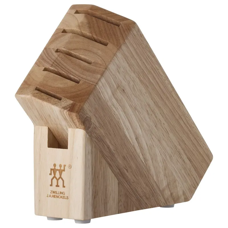 Zwilling Pro Rubberwood Knife Block – Natural Wood Grain 1