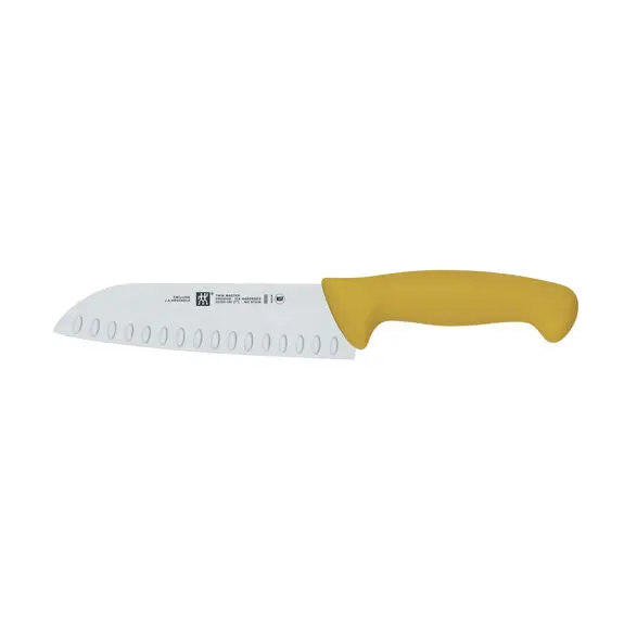 Zwilling Twin Master Santoku Knife – 7-Inch Granton Edge, Yellow Handle 1